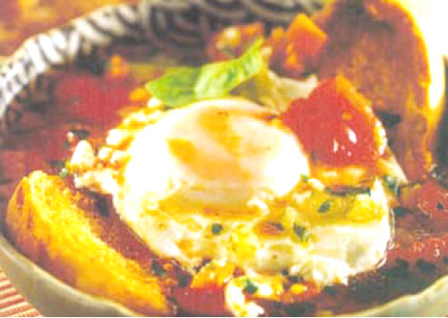 Sopa no pão italiano... e com ovo! 