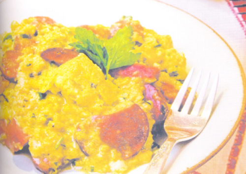 Fritada com linguiça campeira