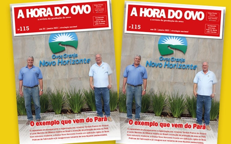 Granja Novo Horizonte e PlumaGen são destaques na revista A Hora do Ovo 115