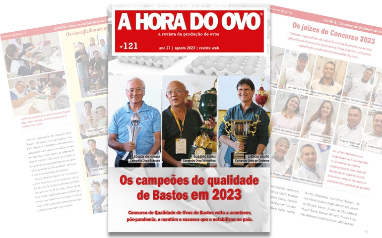 Revista A Hora do Ovo 121 traz campeões de qualidade de Bastos em 2023