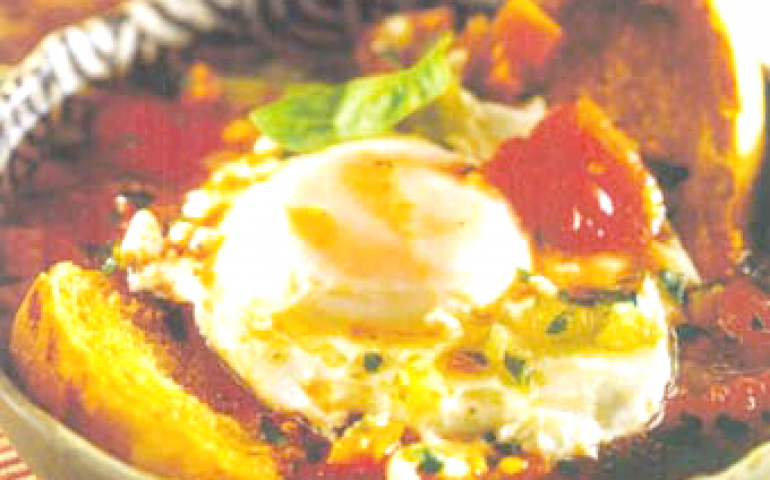 Sopa no pão italiano... e com ovo! 