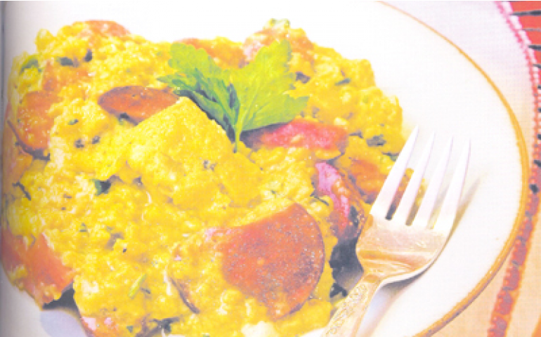 Fritada com linguiça campeira