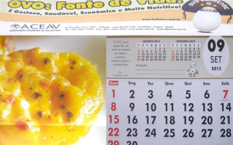 Aceav lança calendário temático sobre o ovo